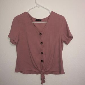 Pink buttoned top from Shein